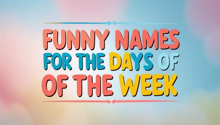 Funny Names for the Days of the Week